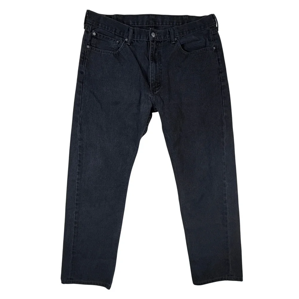 Levi's 505 Regular Fit Mens‎ 38x32 Black Straight Leg Denim Jeans 505-0260